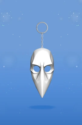 Брелок «Маска Чумного доктора» белый